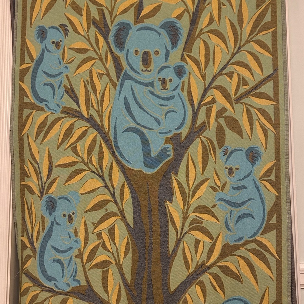 KOALA Heirloom Collection Blue +
Yellow Hand Crafted Loom Weave New Original 84"